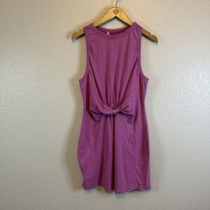 NWT L SPACE Seaview Dress Mini Front knot Large‎ Berry Pink Casual Cotton Spring